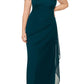 Xscape Women's Embellished Mesh Sheath Evening Gown Green Size Petite Small