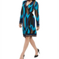 INC International Concepts Women's Wrap Sweater Dress Blue Size Medium