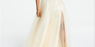 Blondie Nites Junior's Embellished Illusion Gown Yellow Size 15