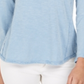 Style & Co Women's Cotton Embroidered Split Neck Top Blue Size Petite S