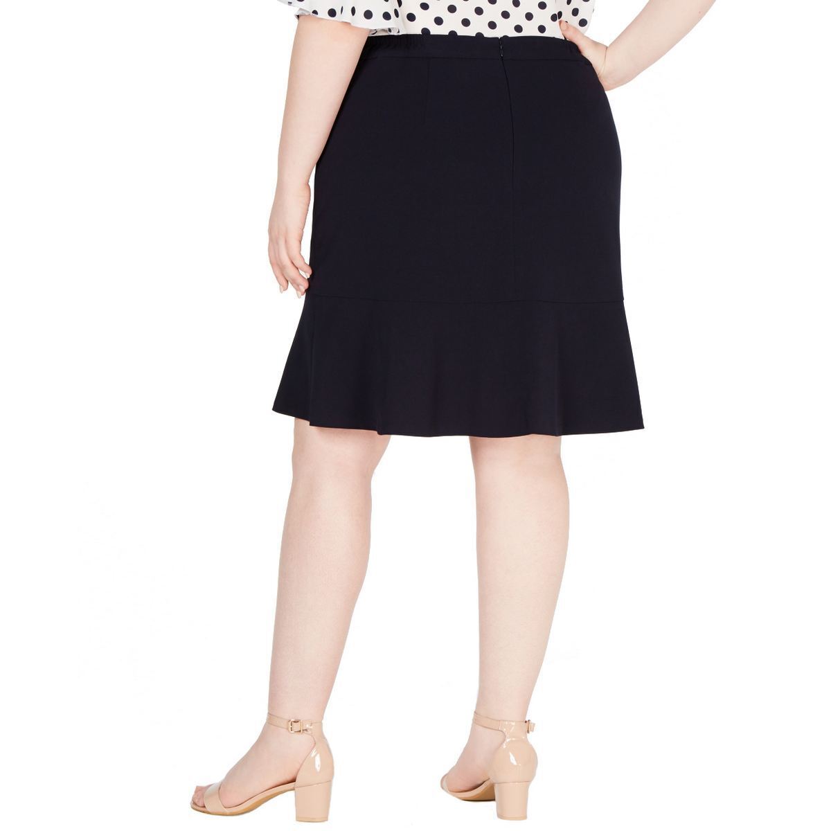 Bar III Women's Knee Length a-Line Formal Skirt Black Size 14W