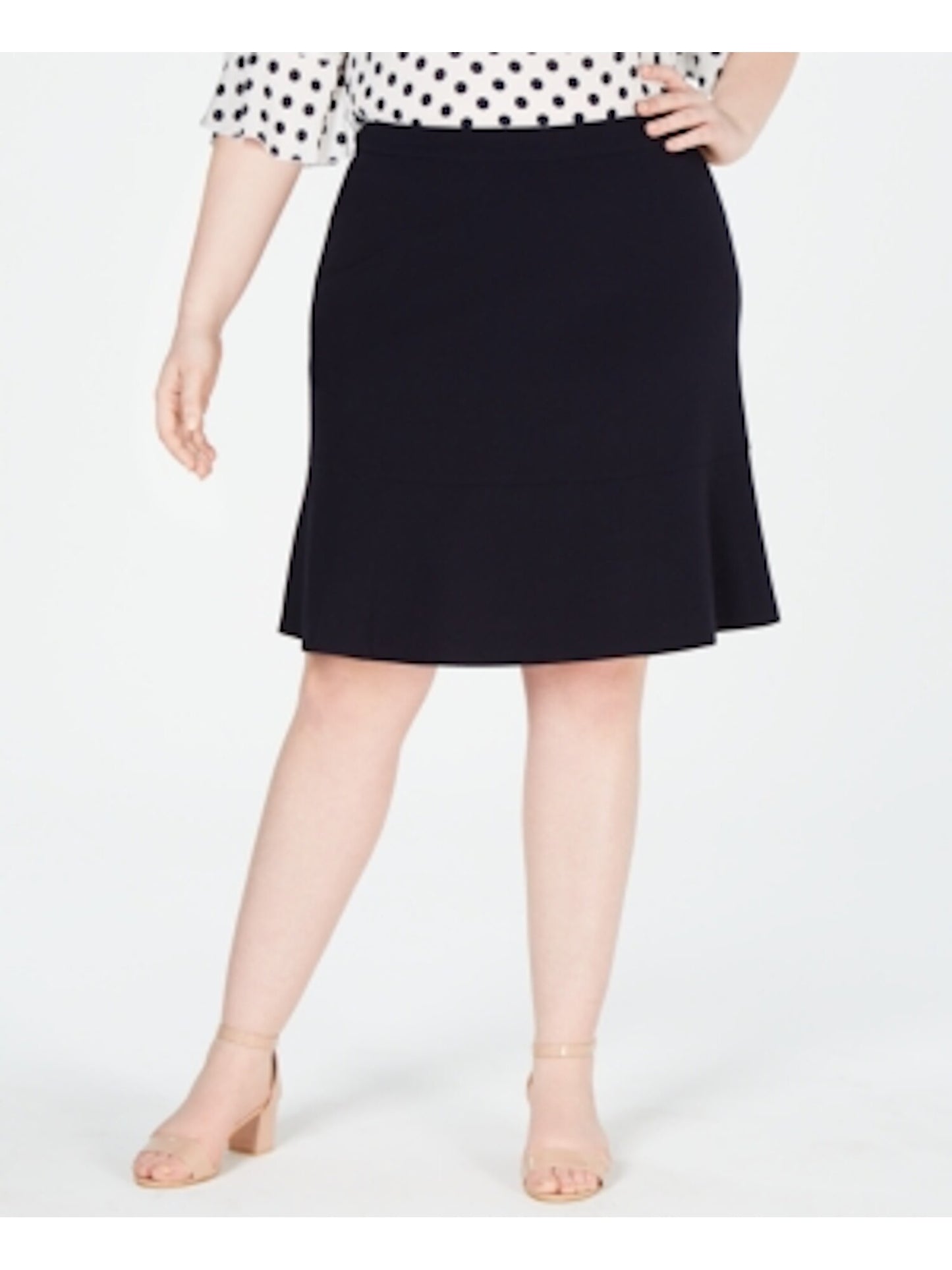 Bar III Women's Knee Length a-Line Formal Skirt Black Size 14W