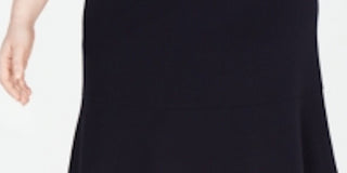 Bar III Women's Knee Length a-Line Formal Skirt Black Size 14W