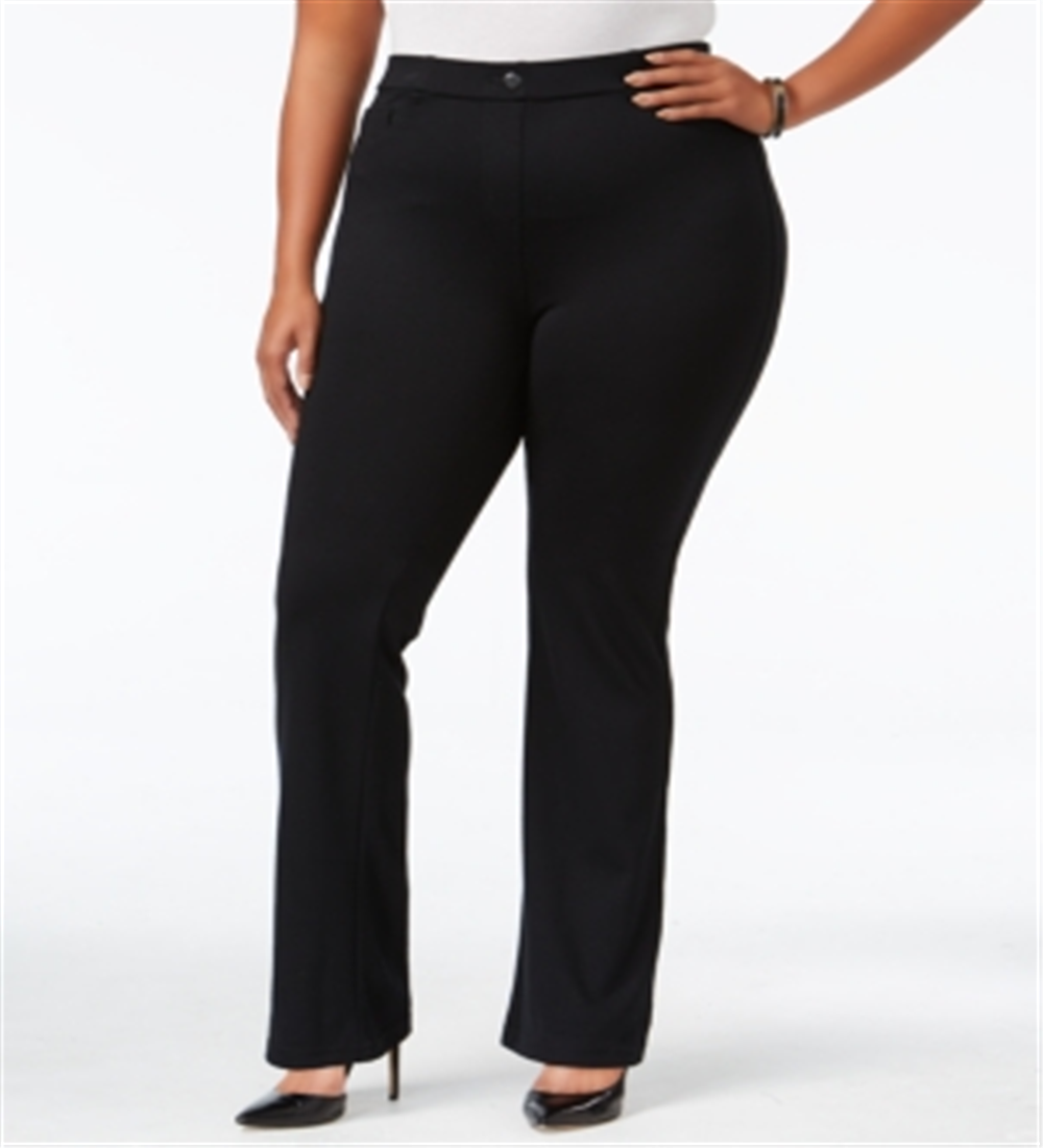 Style & Co Women's Plus Comfort Waist Mid Rise Bootcut Pants -Blue Size 24W