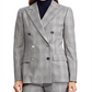 Ralph Lauren Women's Ryen Plaid Business Double Breasted Blazer Gray Size 8