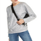 INC International Concepts Women's New Heather Glitter Crew Neck Long Sleeve Casual Top Grey Size Large
