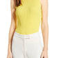 Anne Klein Women's Ribbed Sleeveless Turtleneck Top Yellow Size X-Small