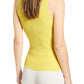Anne Klein Women's Ribbed Sleeveless Turtleneck Top Yellow Size X-Small