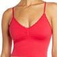 Free People Women's  Intimates Lace Trim Solid Everyday Bralette Red Size XS