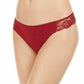 INC International Concepts Women's Lace Trim Thong Underwear Red Size Large