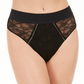 INC Women's Intimates Lace Solid Everyday Thong Black Size Large