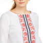 Charter Club Women's Embroidered Bell Sleeve Linen Blend Top White Size Small