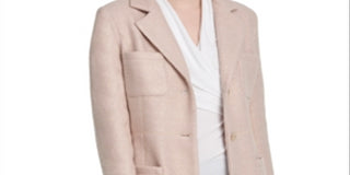 DKNY Women's Foil Boucle Four-Pocket Topper Jacket Pink Size 2