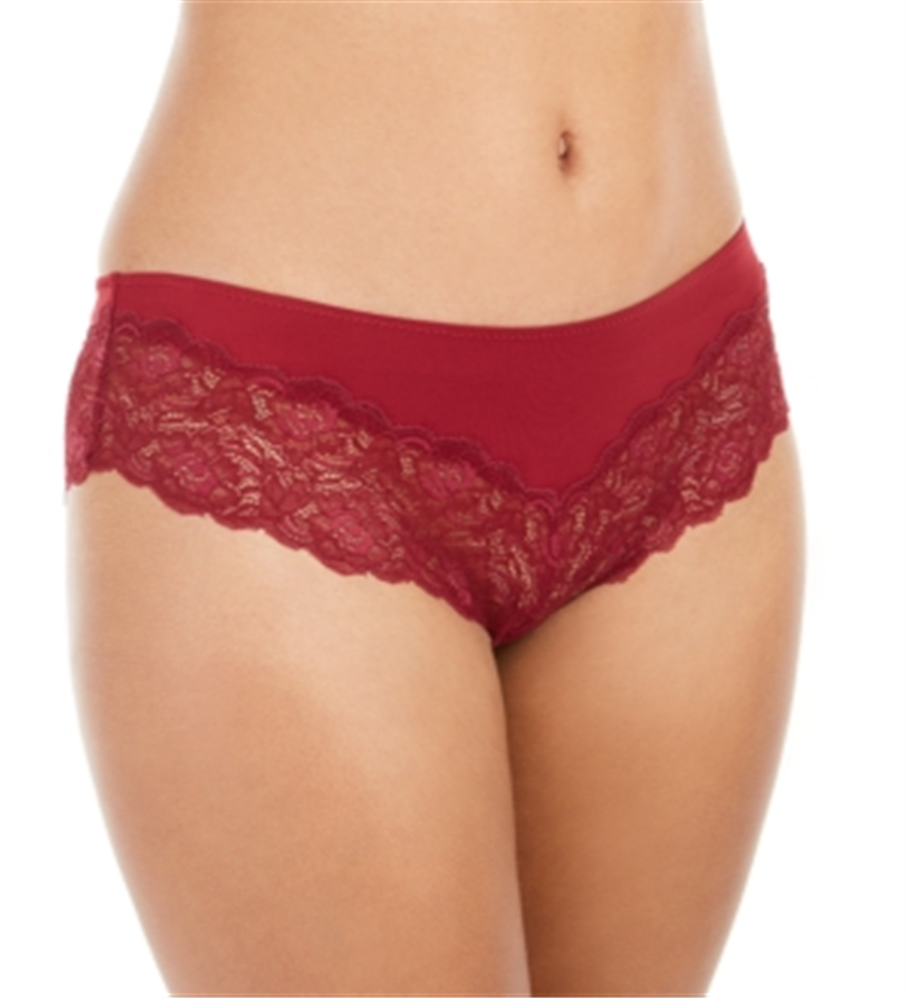 INC International Concepts Women's Lace-Trim Hipster Underwear  Red Size S