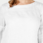 Charter Club Women's Linen Bell Sleeve Top White Size X-Small