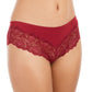 INC International Concepts Women's Lace Trim Solid Everyday Hipster Red Size X-Large