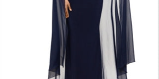 Betsy Adam Women's Dress Chiffon Cape Jersey Gown Black Size 10