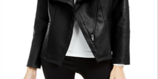 Alfani Women's Faux Fur Solid Blazer Coat Black Size X-Large