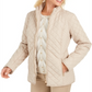 Charter Club Women's Quilted Jacket Beige Size L
