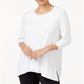 Style & Co Women's Layered Hem Top White Size Large