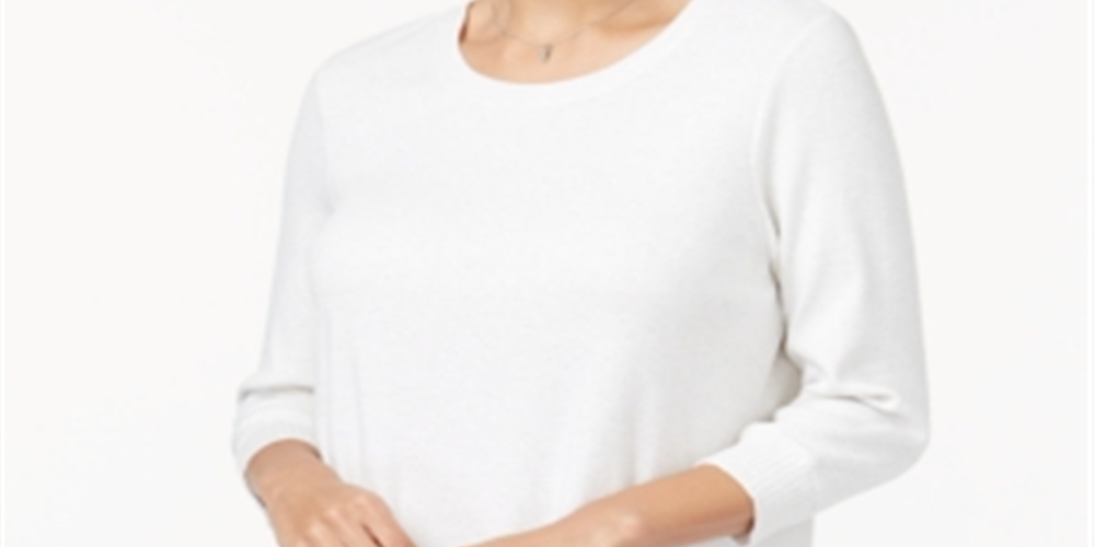 Style & Co Women's Layered Hem Top White Size Large