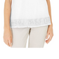 Karen Scott Women's Cotton Crochet Fringed Top White Size M