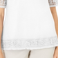 Karen Scott Women's Cotton Crochet Fringed Top White Size M