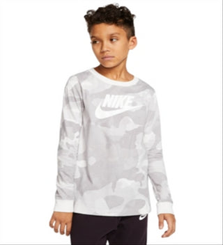 Nike Boy's Logo Camo Tee  Gray Size Large