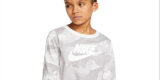 Nike Boy's Logo Camo Tee  Gray Size Large