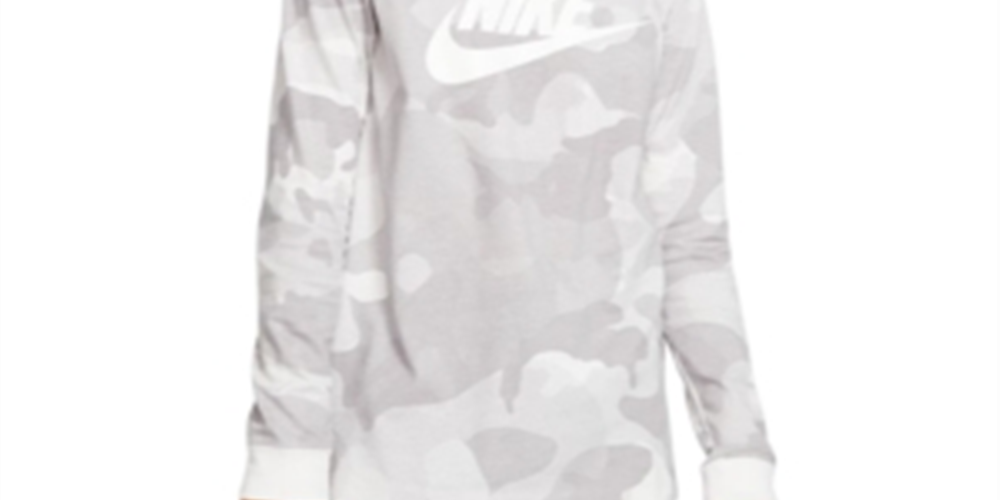 Nike Boy's Logo Camo Tee  Gray Size Large