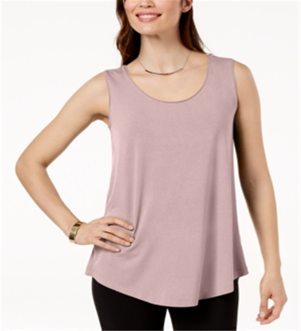 JM Collection Women's Scoop Neck Tank Top Pink Size Small