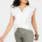 Style & Co Women's Eyelet Sleeveless Shirt White Size XX-Large