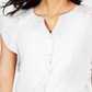 Style & Co Women's Eyelet Sleeveless Shirt White Size XX-Large