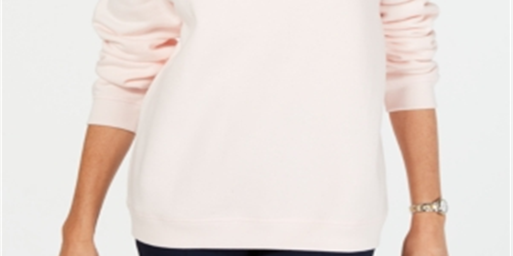 Karen Scott Women's Crewneck Fleece Sweatshirt Pink Size Petite S/M