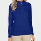 Karen Scott Women's Cotton Mock Neck Pullover Blue Size Petite L