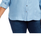 Style & Co Women's Plus Chambray Button up Shirt Blue Size 4X