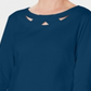Karen Scott Women's Three Quarter Sleeve Cutout Top Blue Size X-Small