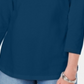 Karen Scott Women's Three Quarter Sleeve Cutout Top Blue Size X-Small