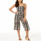 INC International Concepts Women's Ikat Smocked Jumpsuit Black Size Petite S/M