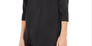 Alfani Women's Asymmetrical Cut Out Top Black Size Petite XL