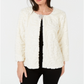 JM Collection Women's Sequined Faux Fur Broach Jacket White Size XXL