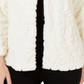 JM Collection Women's Sequined Faux Fur Broach Jacket White Size XXL