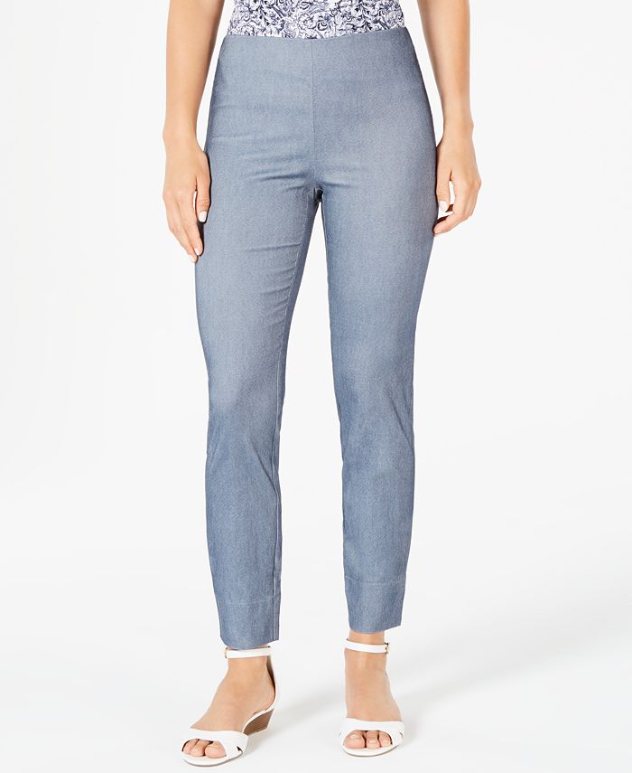 Charter Club Women's Tummy Control Skinny Pants Blue Size 14 Petite