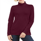 Karen Scott Women's Cotton Turtleneck Top Wine Size Petite L