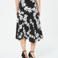 Alfani Women's Printed MIDI Wrap Skirt Black Size 16