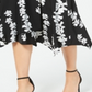 Alfani Women's Printed MIDI Wrap Skirt Black Size 16