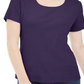 Karen Scott Women's Short Sleeve Scoop Neck Top Purple Size S