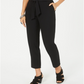 Style & Co Women's Tie Waist Tapered Pants Black Size 16