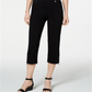JM Collection Women's Cropped Zipper Trim Pants Black Size Petite L