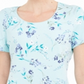Karen Scott Women's Floral Print T-Shirt Blue Size L